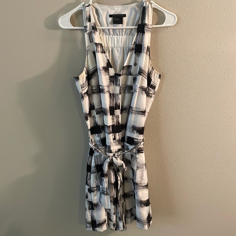 Armani Exchange black and white romper.